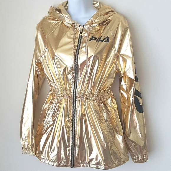 metallic gold fila jacket